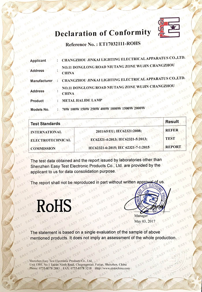 Rosh-Metal Halide Lmap
